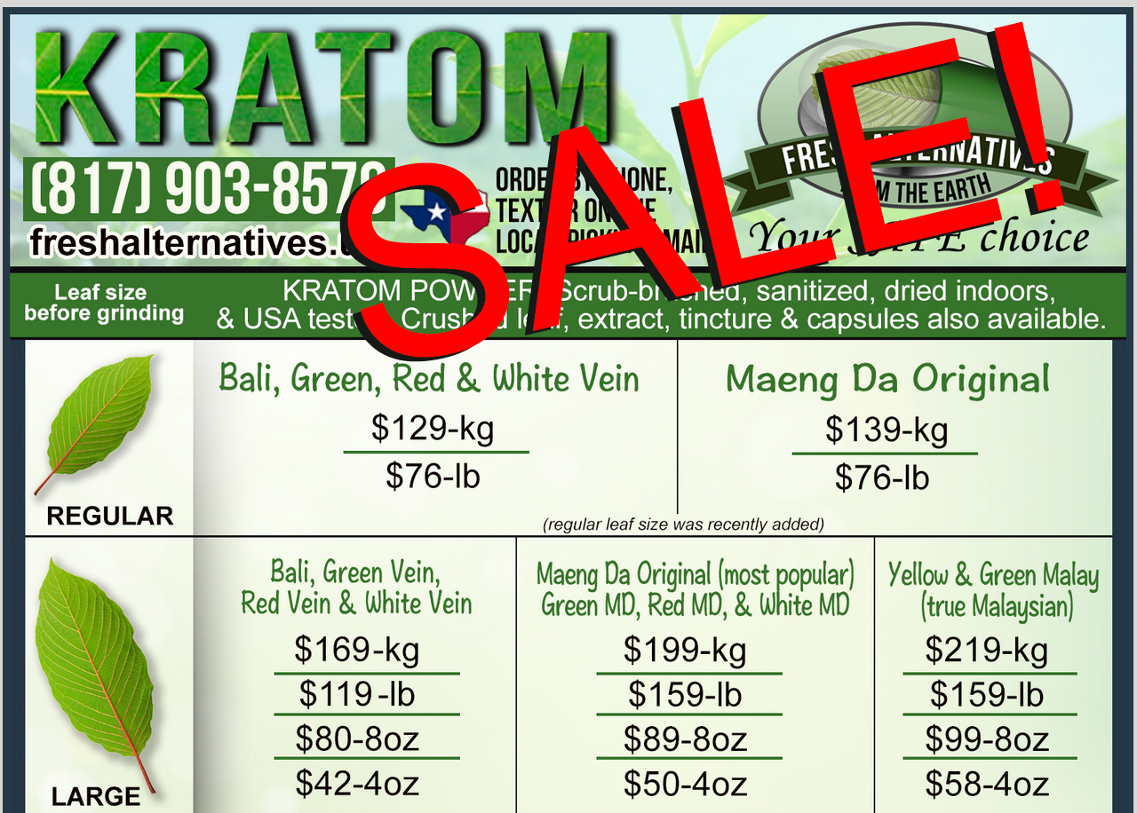SALE, large leaf kratom pounds for the price of standard leaf!